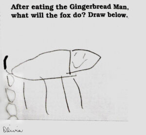 fox pooping after eating a gingerbread man